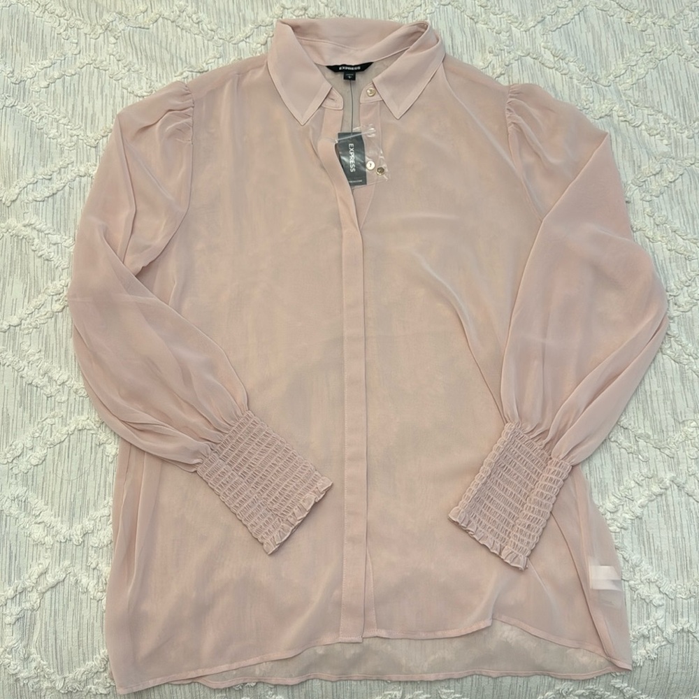 NWT Express Blush Pink Blouse - Size L